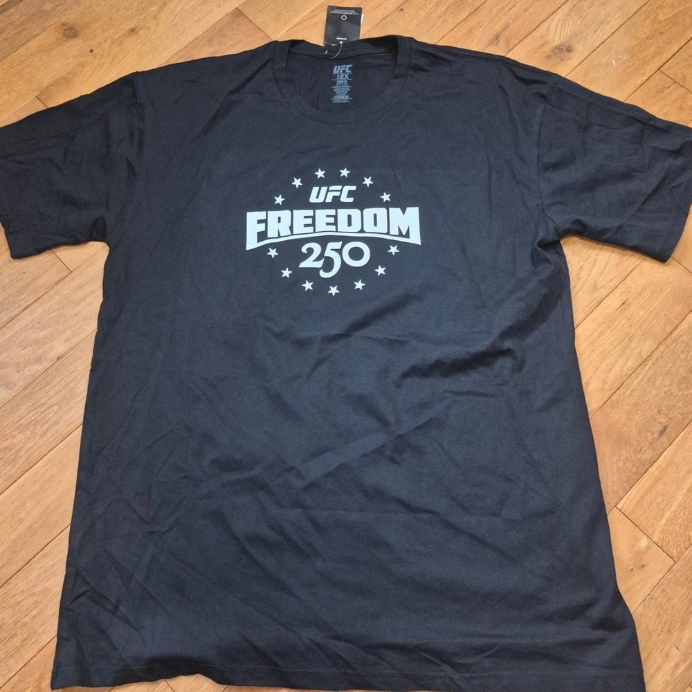 UFC Freedom 250 Event T-Shirt Mens XL Black Topuria Gaethje Pereira Gane MMA Tee